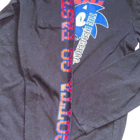 Sonic The Hedgehog Long Sleeve Graphic T-Shirt-Black-Size M-GUC - Picture 3 of 5